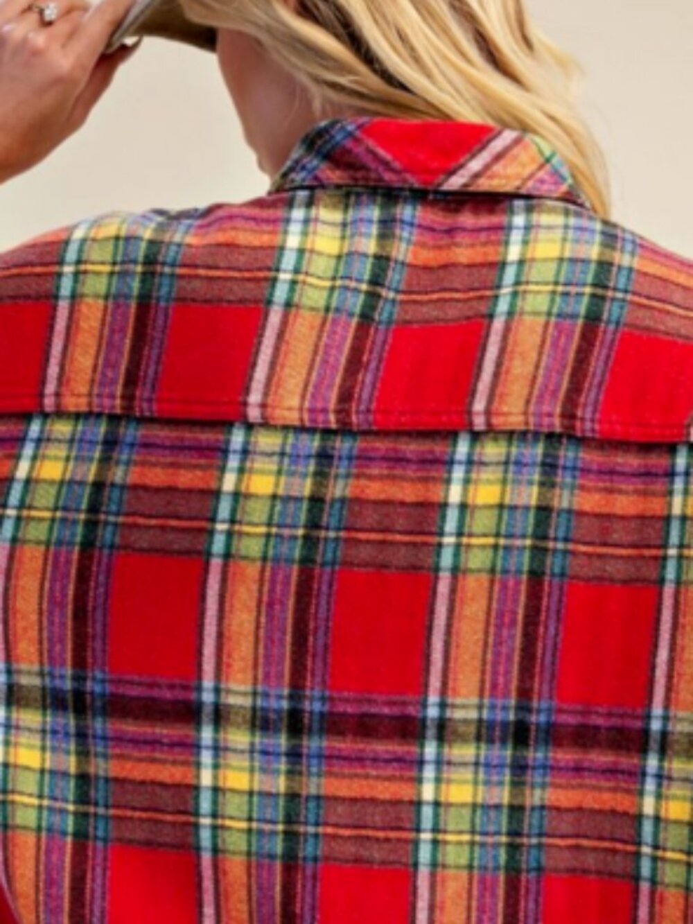 NWT Super Soft Easel Plaid Self Fray Button Down Shirt 100% Cotton - Picture 7 of 16